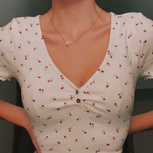 floral crop ruched top